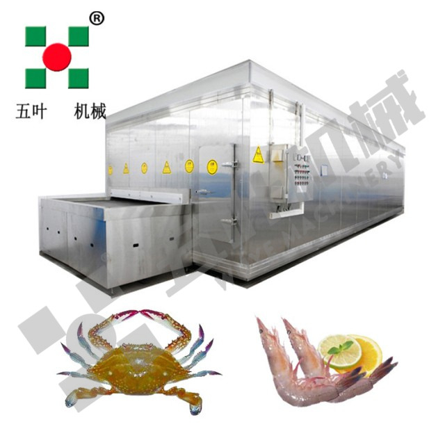 2000kg/h IQF Customized Tunnel Quick Freezer Commercial Quick Freezing Equipment for Food Fish Seafood