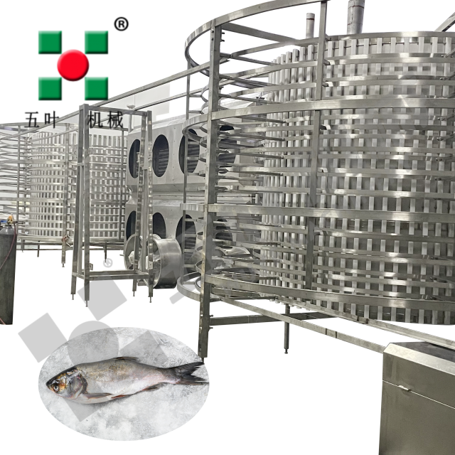 Spiral Blast Freezer Automatic Commercial Industrial Frozen Food Equipment Spiral Freezer Double Iqf for Seafood Processing