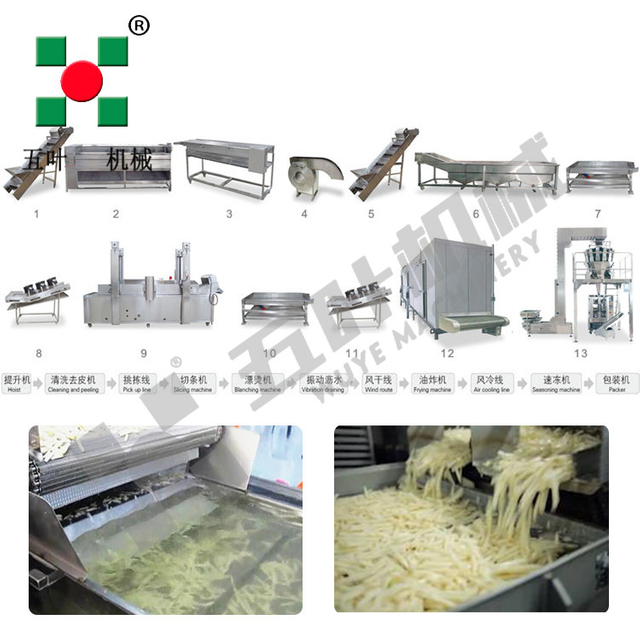 Fully Automatic Frozen Vegetable Production Line Potato French Fries Production Line Industrial Belt Dryer