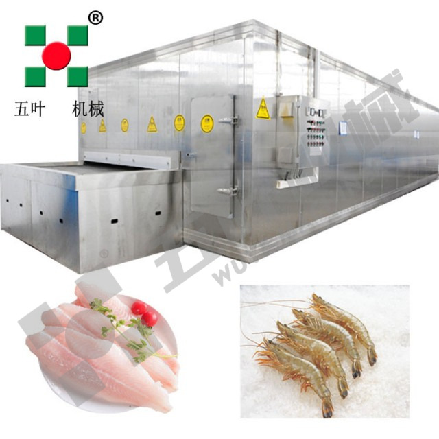 2000kg/h IQF Customized Tunnel Quick Freezer Commercial Quick Freezing Equipment for Food Fish Seafood