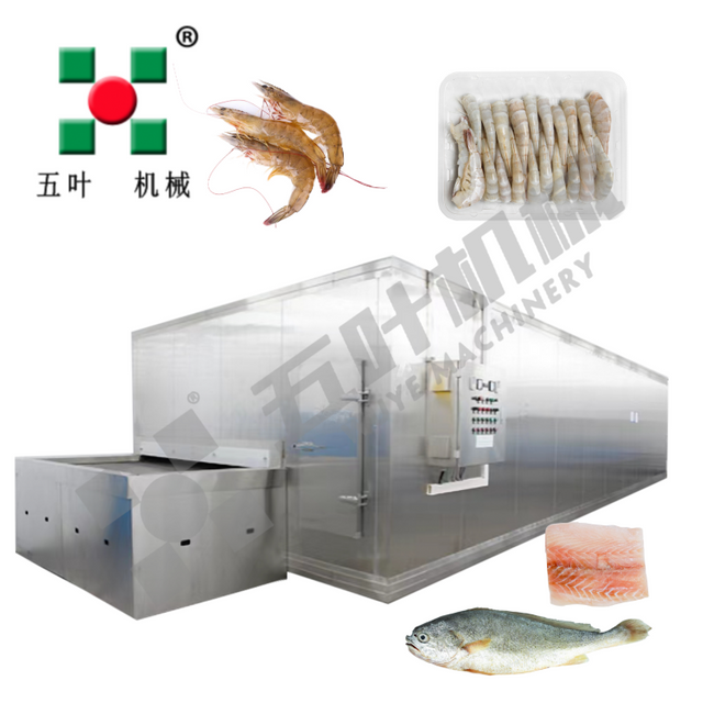 Continuous IQF Freezing Tunnel Freezer For Fish Fillets