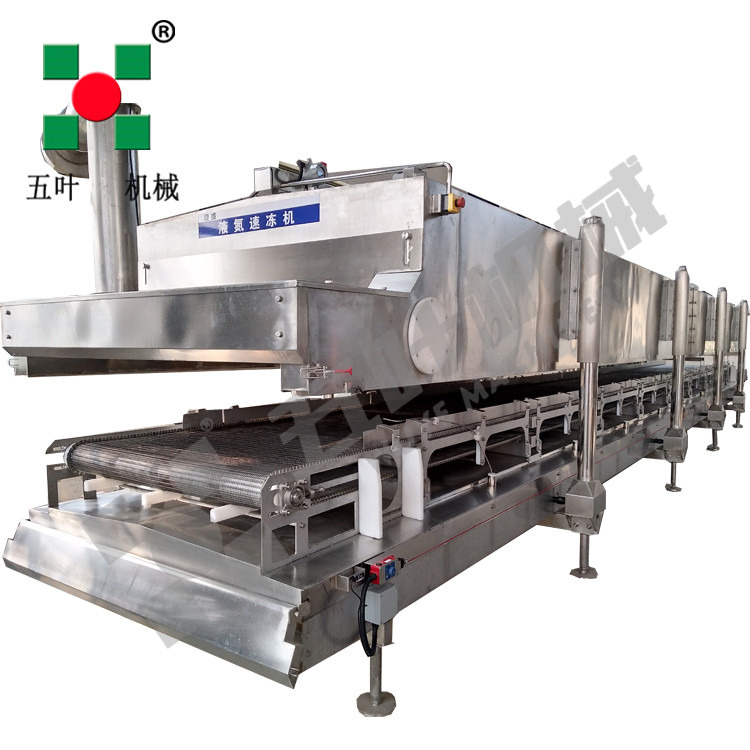 Liquid nitrogen freezer system for commercial food processing